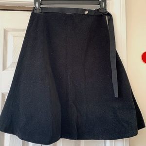 GAPstretch black velvet skirt NWT size 0 with rhinestone & ribbon belt